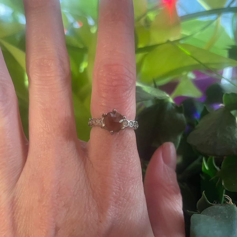 Genuine Champagne Quartz Ring